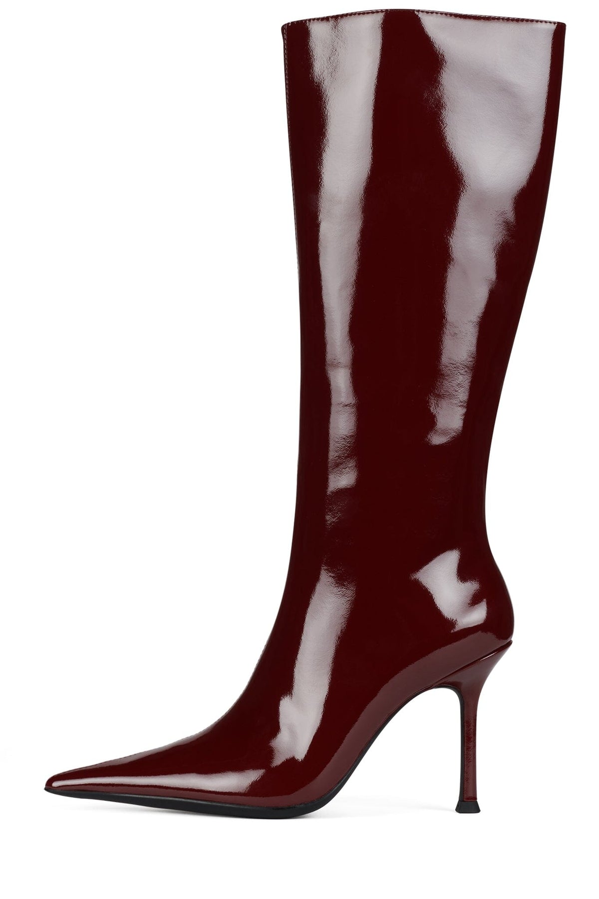 DARLING-3 Knee-High Stiletto Boot - Black Crinkle Patent |Jeffrey Campbell