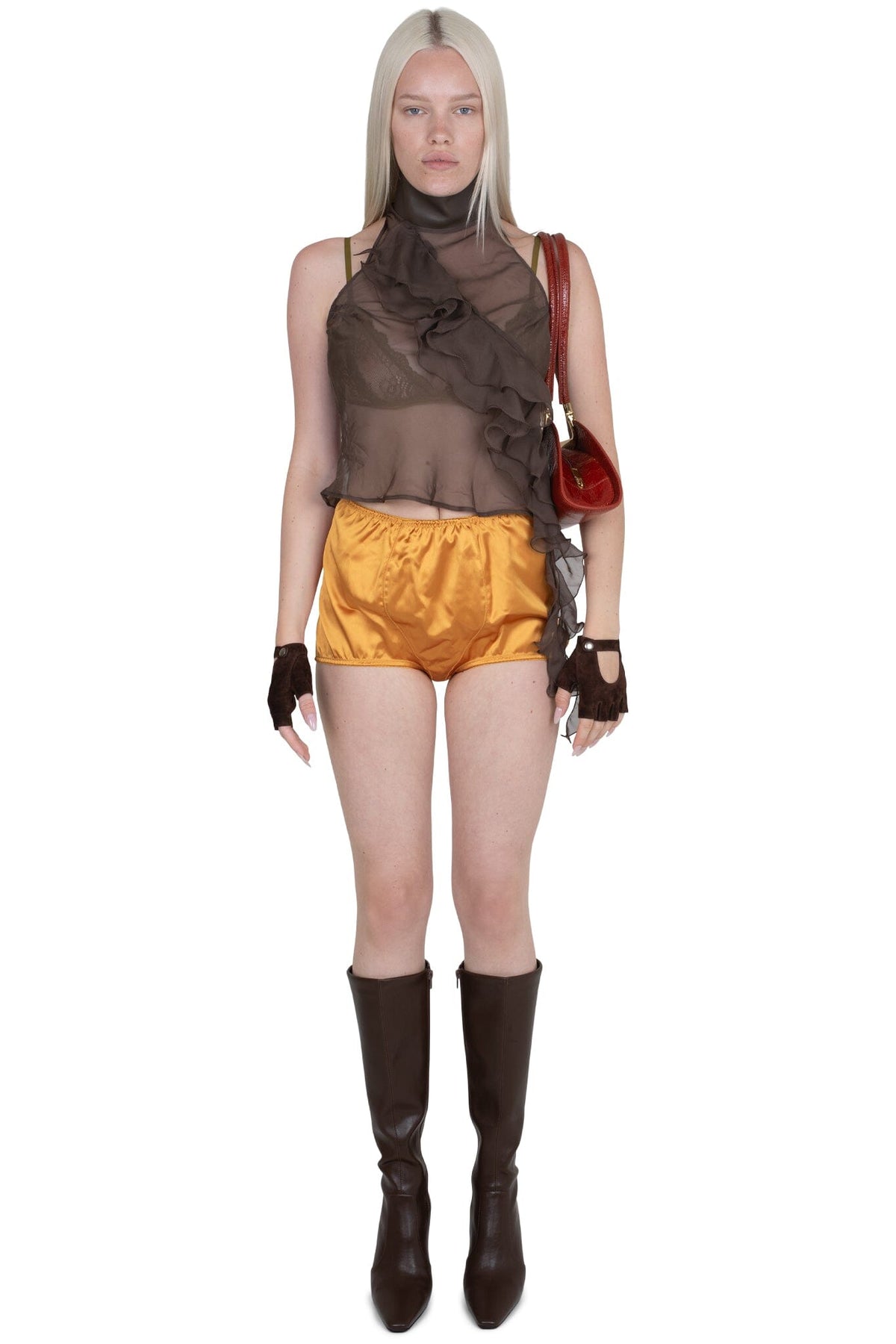 TRICKERY SHORTS - Yellow Satin |Jeffrey Campbell