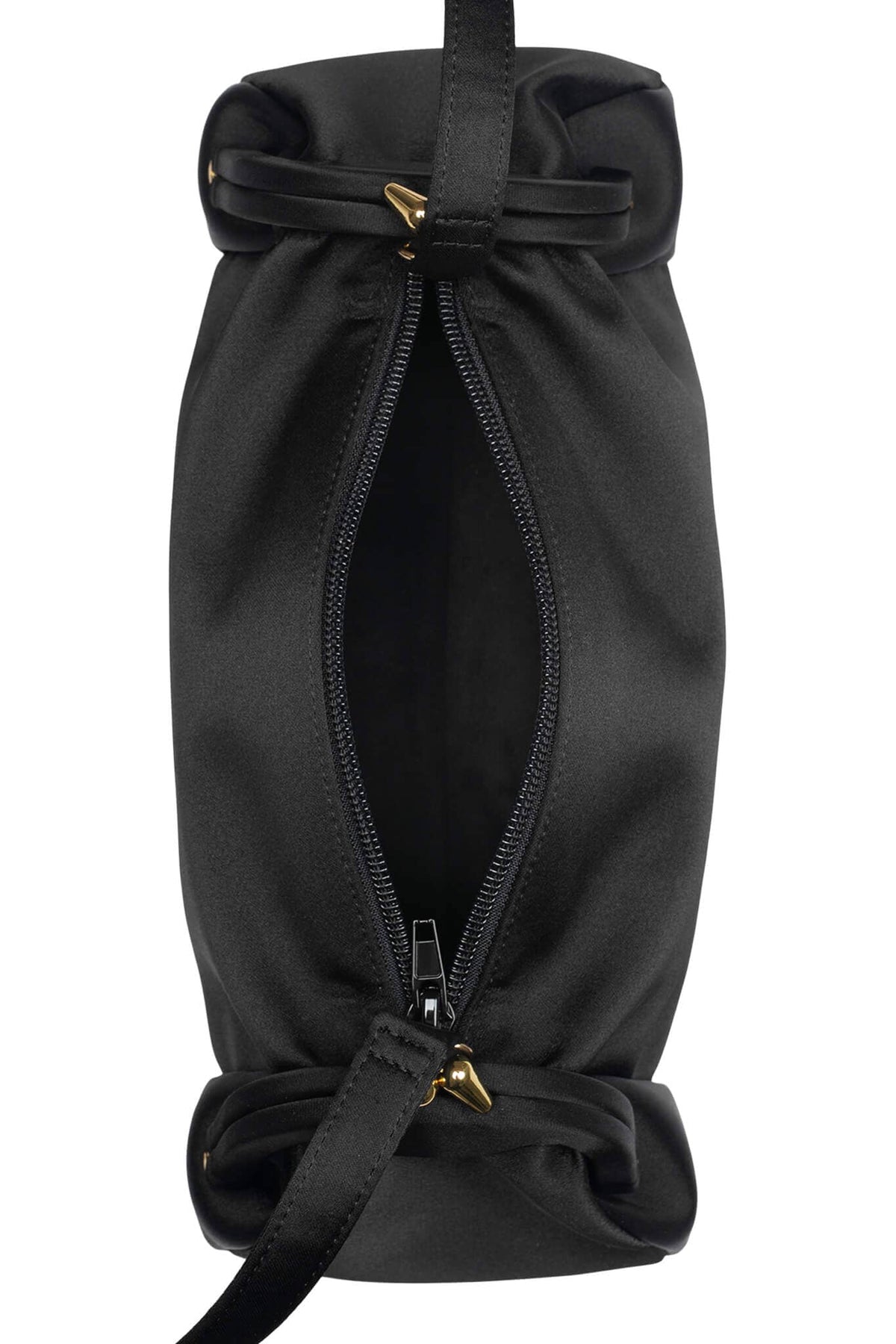 ON-SUNSET Shoulder Bag - Black Satin Gold |Jeffrey Campbell