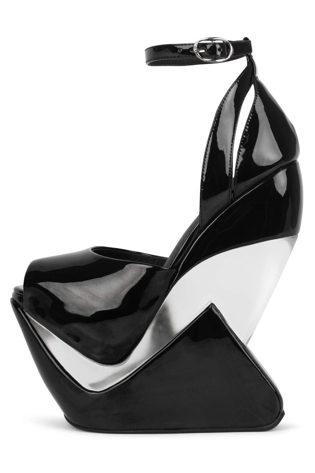 CELESTIAN Platform Wedge Sandal - White Patent |Jeffrey Campbell