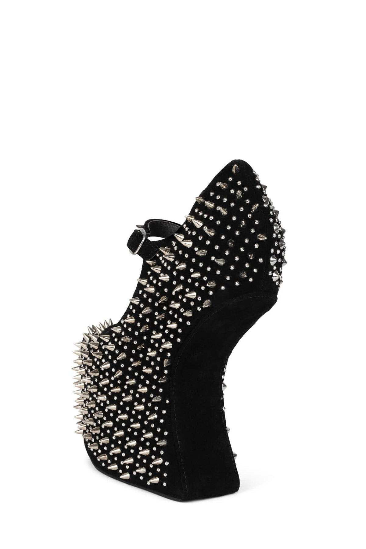 PRICKLY Platform Pump - Black Suede Silver |Jeffrey Campbell