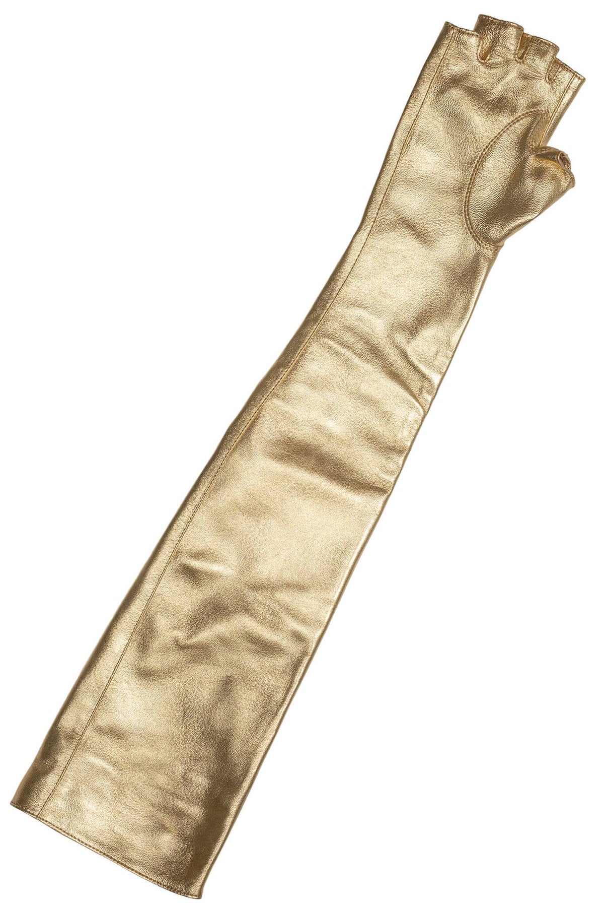KRAFTIG GLOVES Leather Gloves - Gold Metallic |Jeffrey Campbell