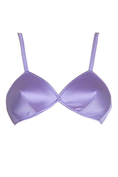 YVONNE TOP - Lilac Satin |Jeffrey Campbell