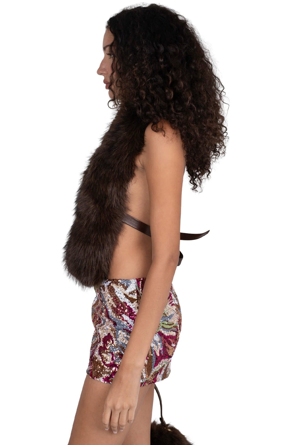 ROMANOV-F TOP Faux-Fur Top - Brown |Jeffrey Campbell