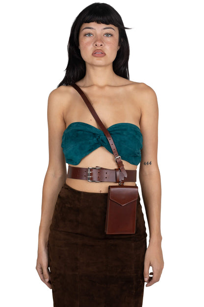 PSYCHIC TOP - Turquoise Suede |Jeffrey Campbell