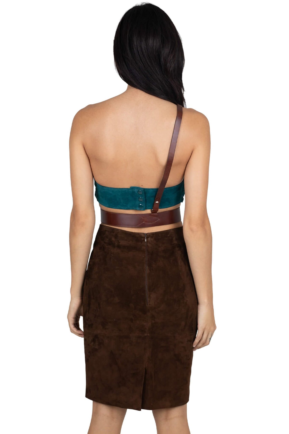 PSYCHIC TOP - Turquoise Suede |Jeffrey Campbell