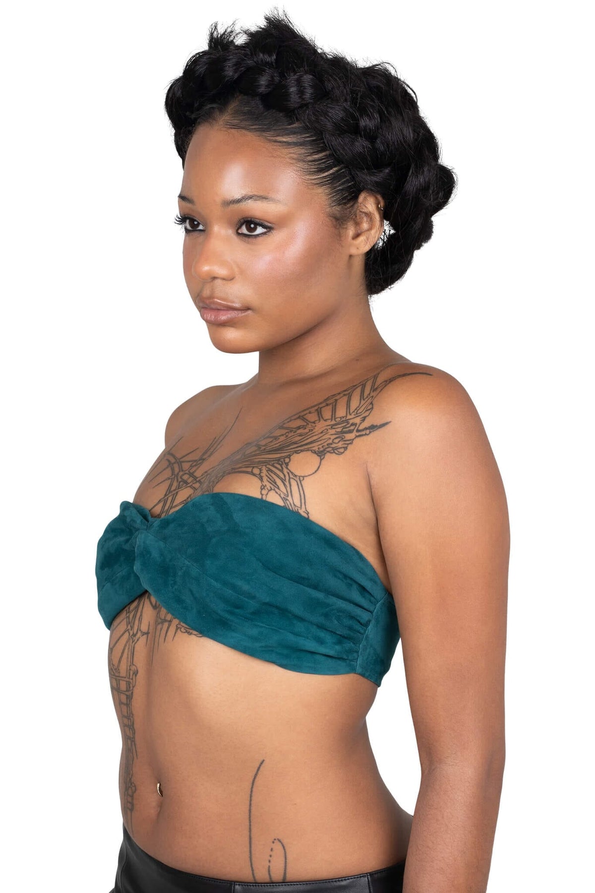 PSYCHIC TOP - Turquoise Suede |Jeffrey Campbell