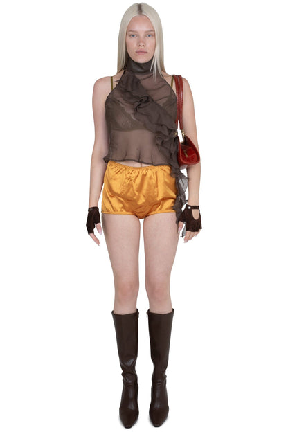 TRICKERY SHORTS - Yellow Satin |Jeffrey Campbell