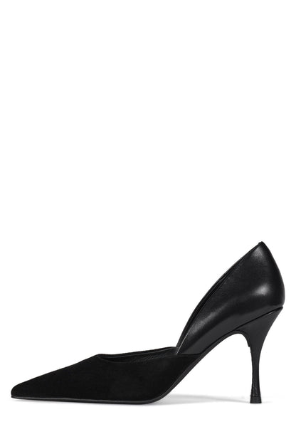 VOLTURI High-Heel - Black Suede Combo |Jeffrey Campbell