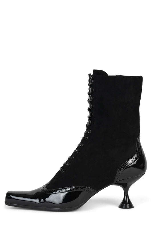 VICTORIAN Ankle Boot - Black Patent Black Suede |Jeffrey Campbell