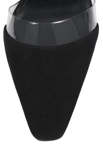 ALLOWANCE - Black Suede Clear |Jeffrey Campbell