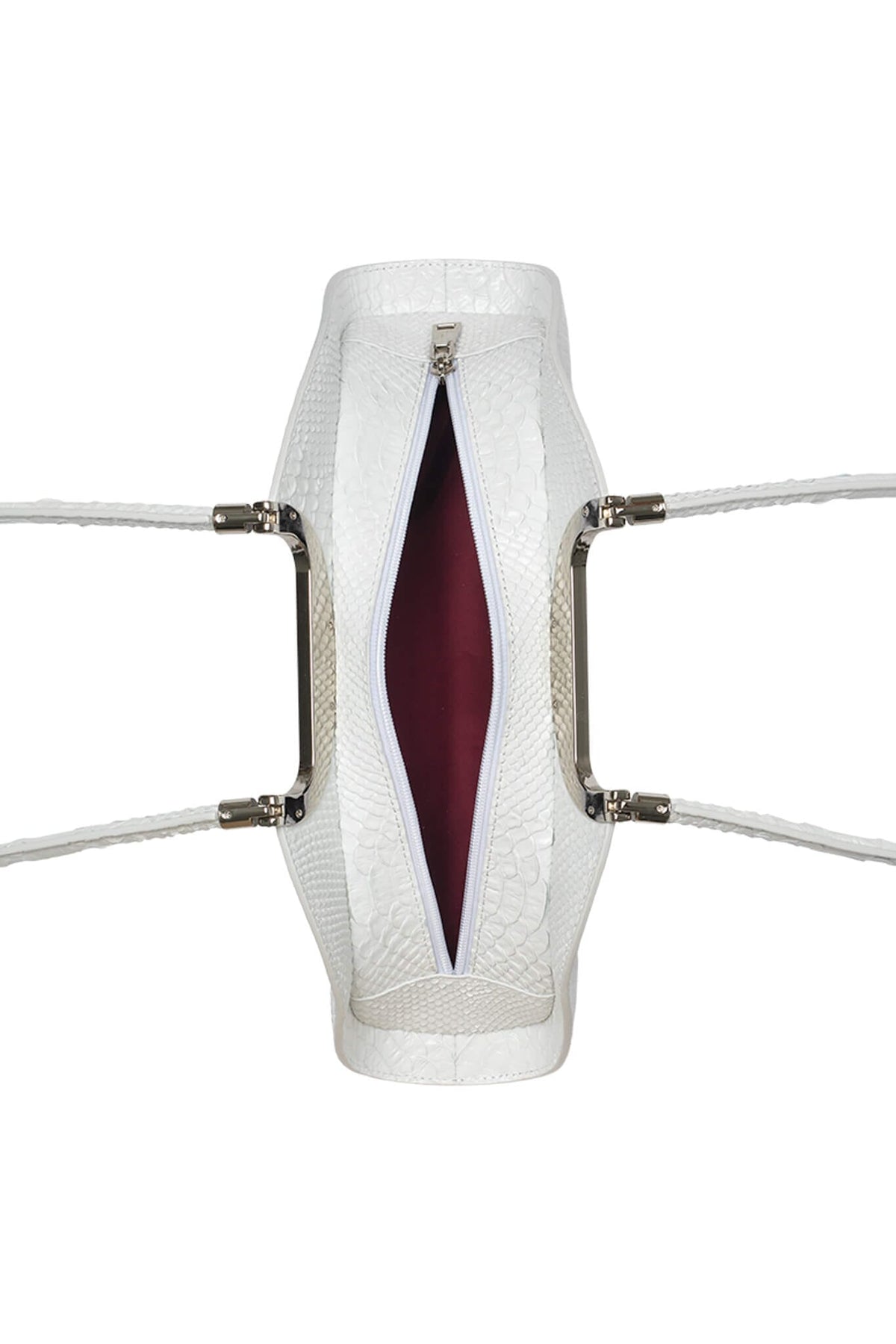 RETROGRADE Shoulder Bag - White Snake Silver |Jeffrey Campbell