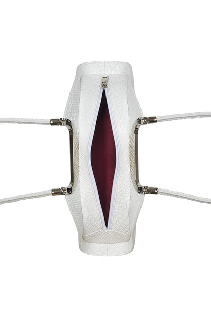 RETROGRADE Shoulder Bag - White Snake Silver |Jeffrey Campbell