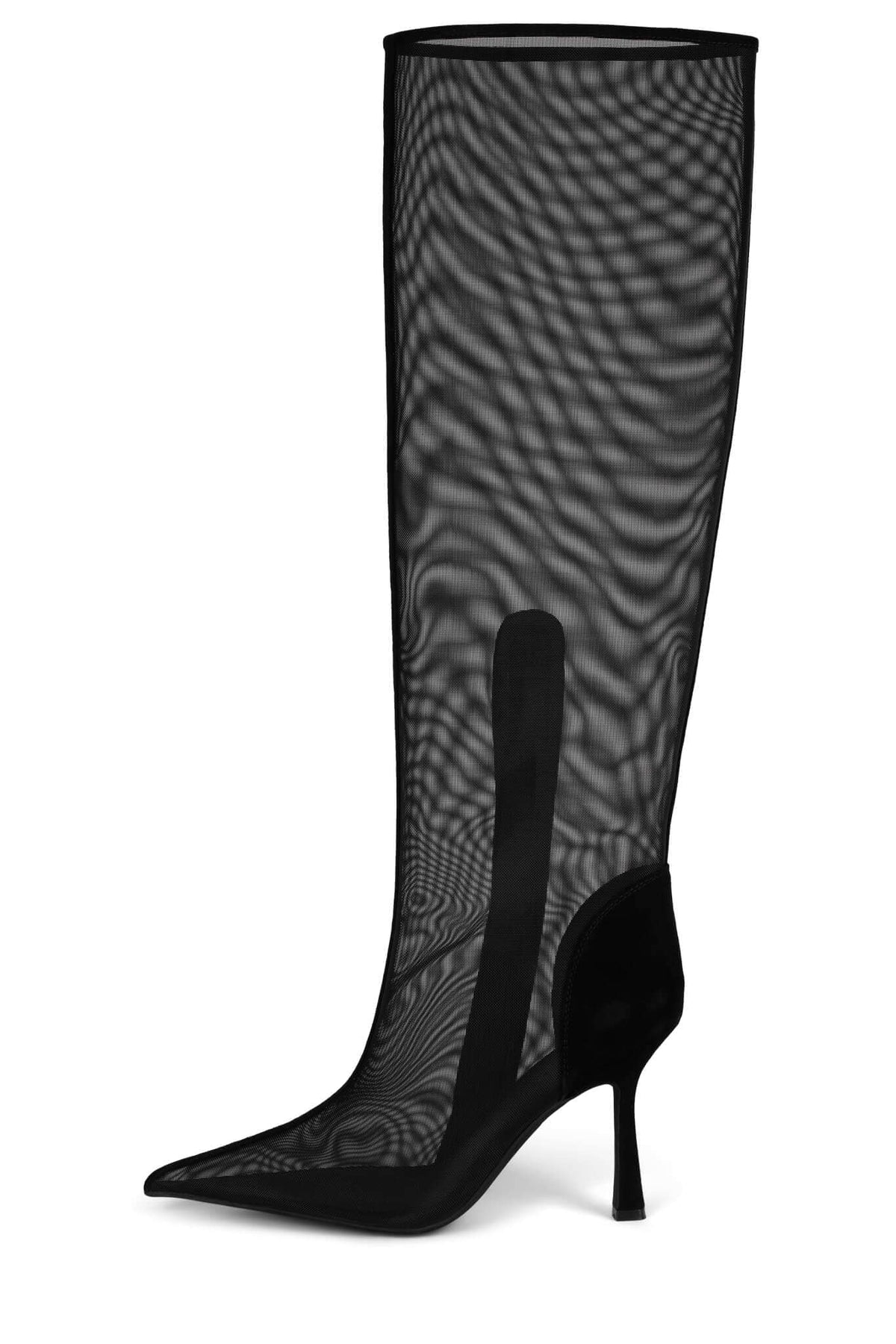 PEEPSHOW Heeled Boot - Black Mesh Suede Combo |Jeffrey Campbell