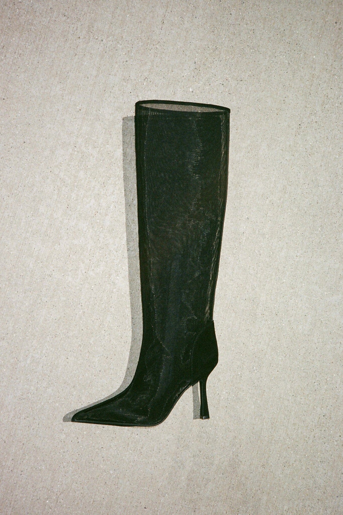 PEEPSHOW Heeled Boot - Black Mesh Suede Combo |Jeffrey Campbell