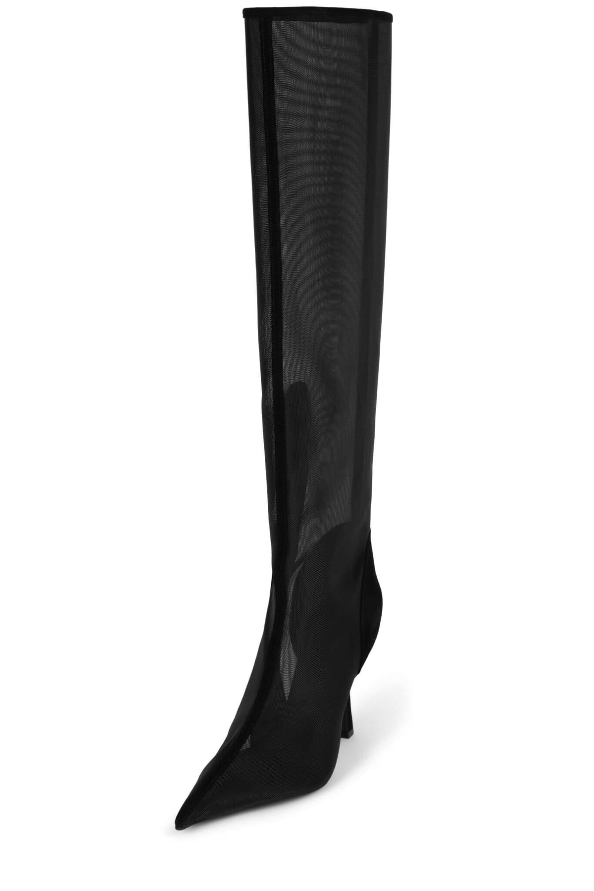 PEEPSHOW Heeled Boot - Black Mesh Suede Combo |Jeffrey Campbell