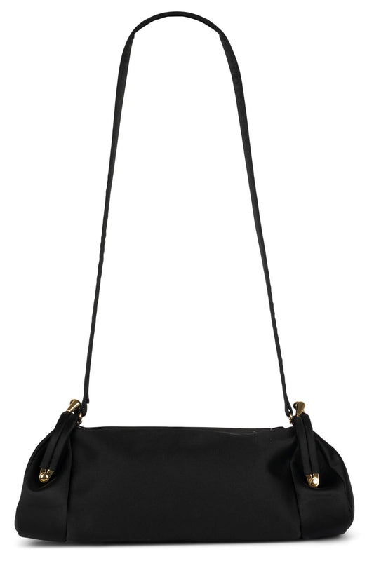 ON-SUNSET Shoulder Bag - Black Satin Gold |Jeffrey Campbell