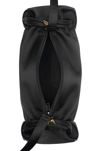 ON-SUNSET Shoulder Bag - Black Satin Gold |Jeffrey Campbell