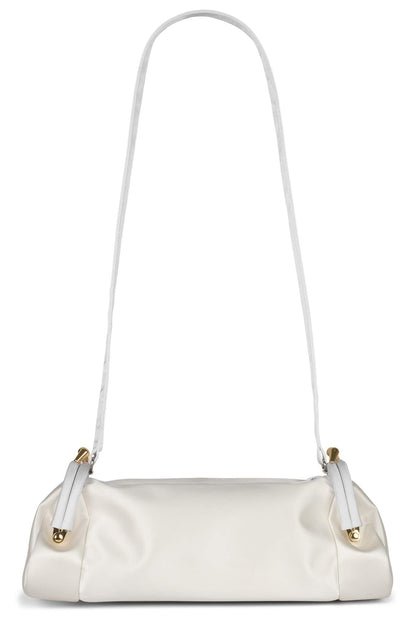 ON-SUNSET Shoulder Bag - White Satin Gold |Jeffrey Campbell