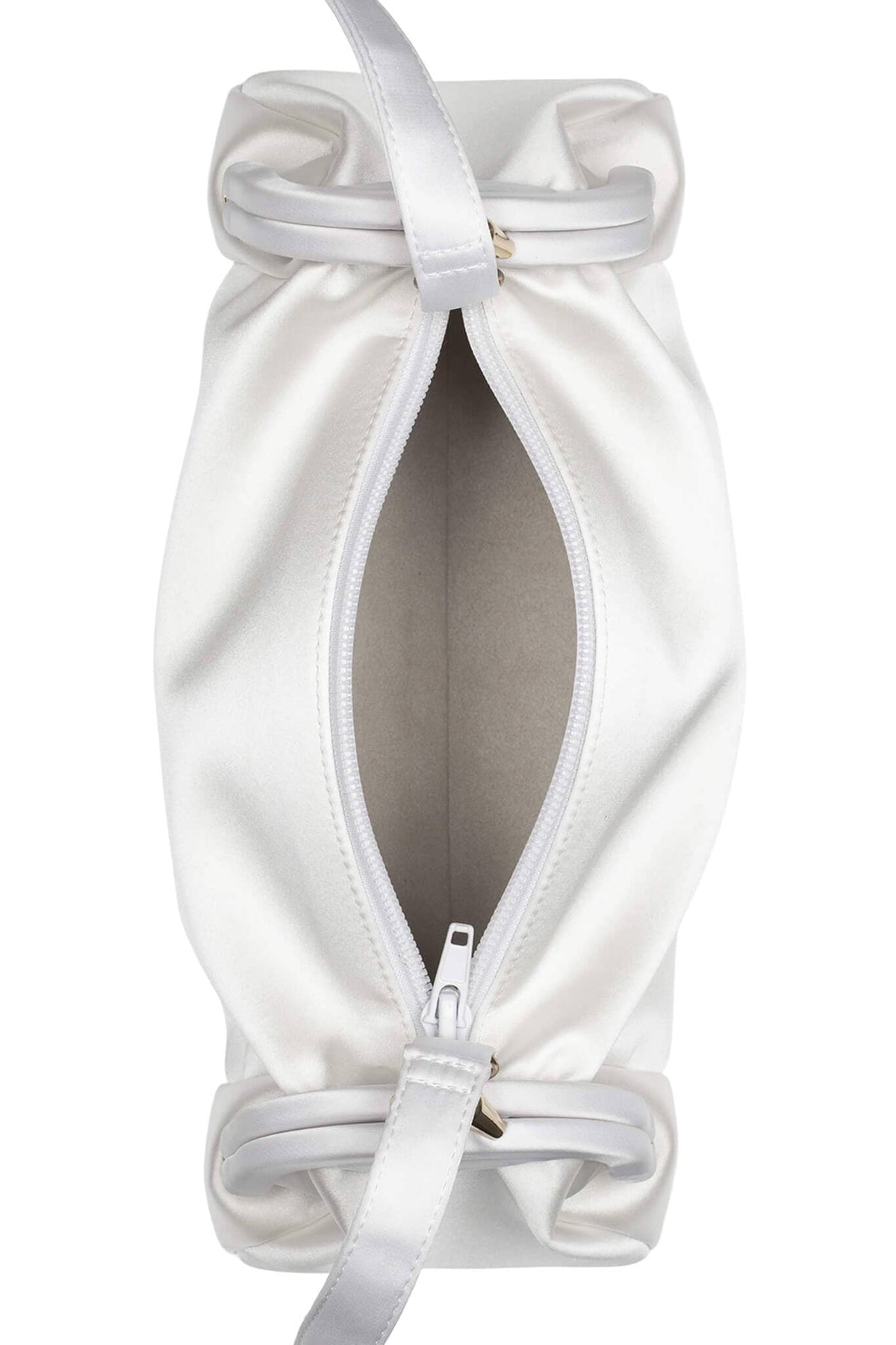 ON-SUNSET Shoulder Bag - White Satin Gold |Jeffrey Campbell