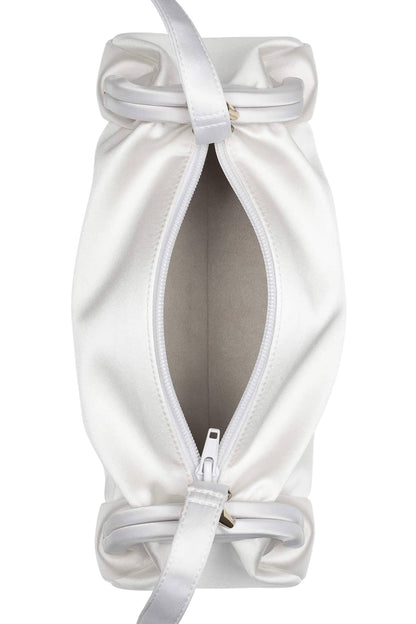 ON-SUNSET Shoulder Bag - White Satin Gold |Jeffrey Campbell