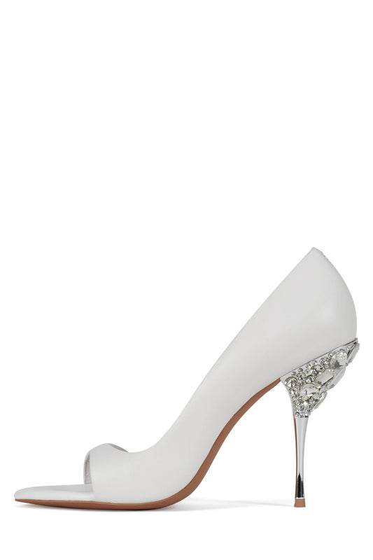 ALLURIA Heeled Sandal - White Silver |Jeffrey Campbell