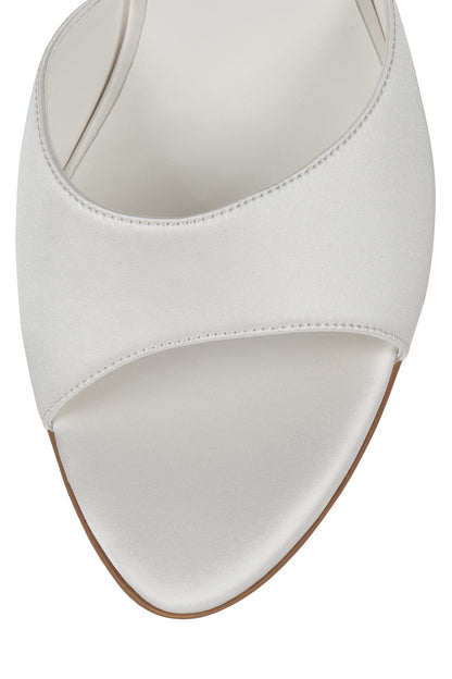 AGENT Heeled Sandal - White Satin |Jeffrey Campbell
