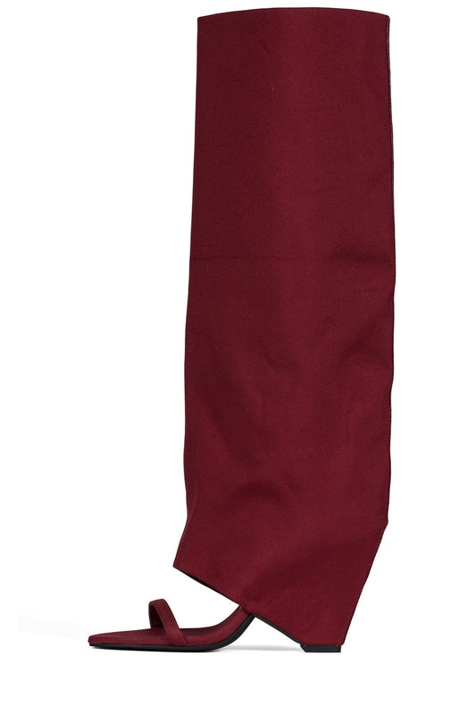 SHROUD Heeled Sandal - Wine Fabric Combo |Jeffrey Campbell
