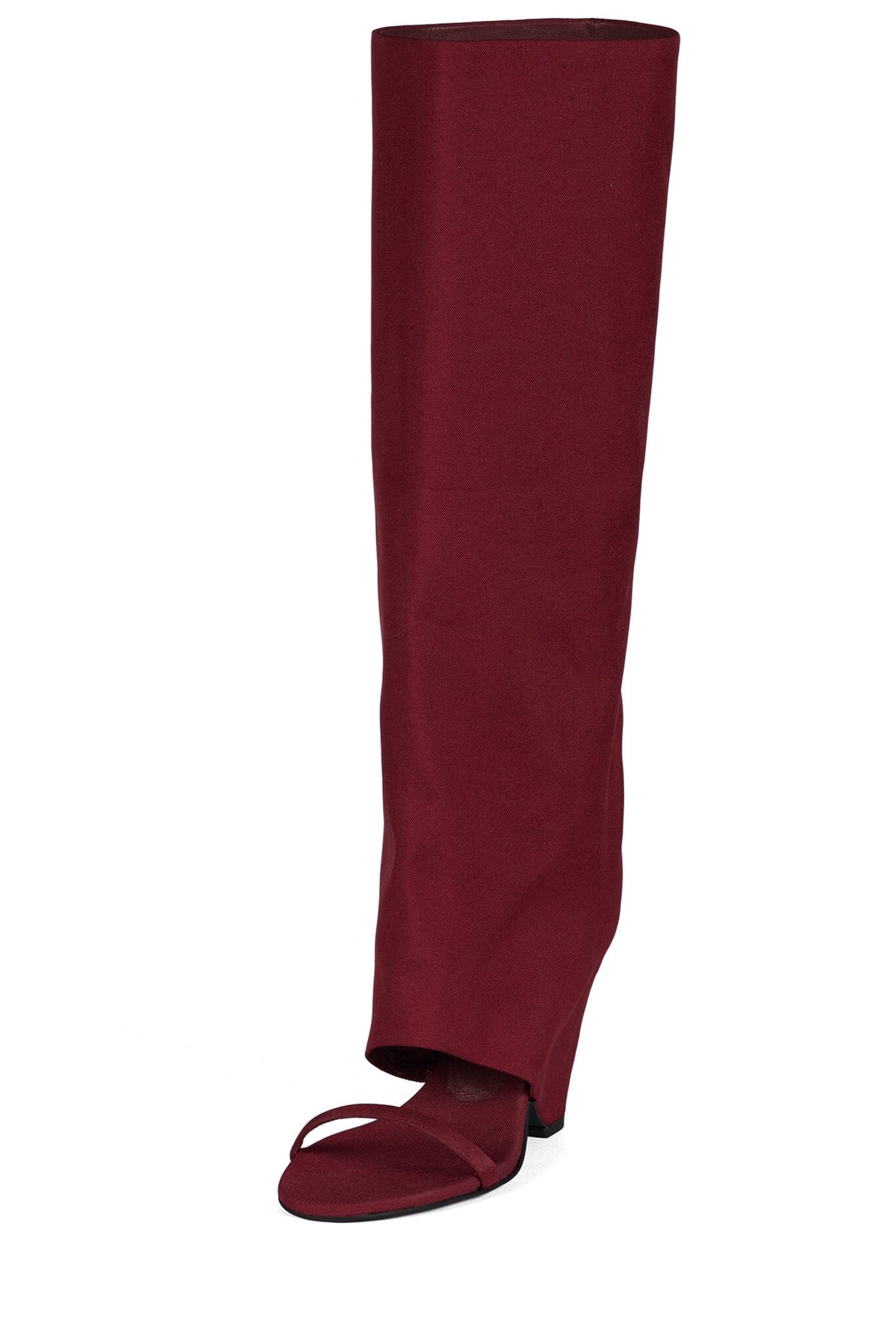 SHROUD Heeled Sandal - Wine Fabric Combo |Jeffrey Campbell