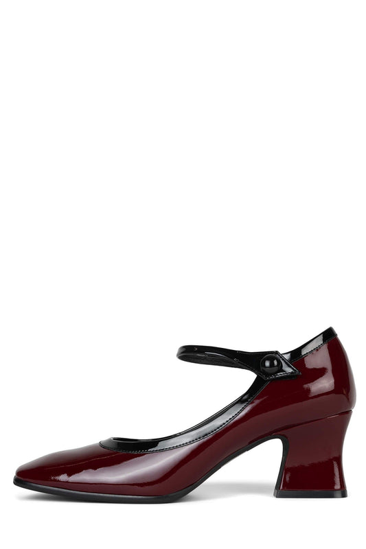 PETTIGREW Heeled Mary Jane - Wine Patent Black Patent |Jeffrey Campbell