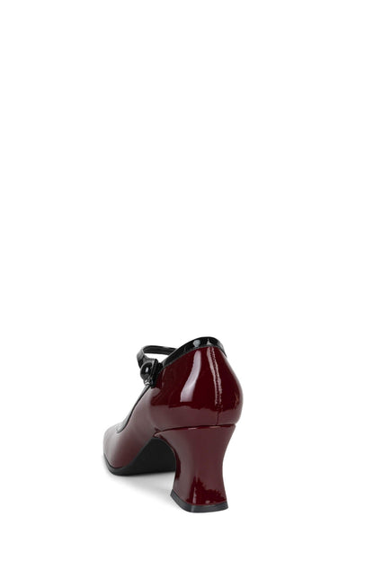 PETTIGREW Heeled Mary Jane - Wine Patent Black Patent |Jeffrey Campbell