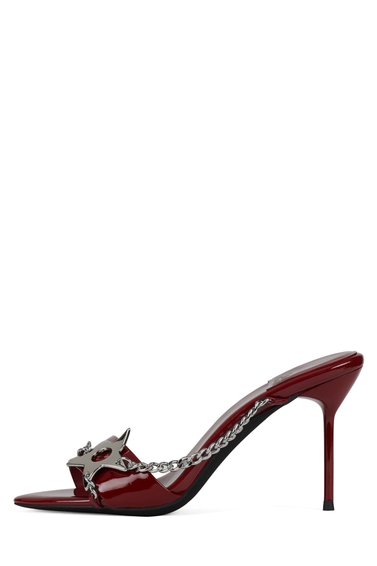 SOIRE-O Heeled Sandal - Cherry Red Patent Silver |Jeffrey Campbell