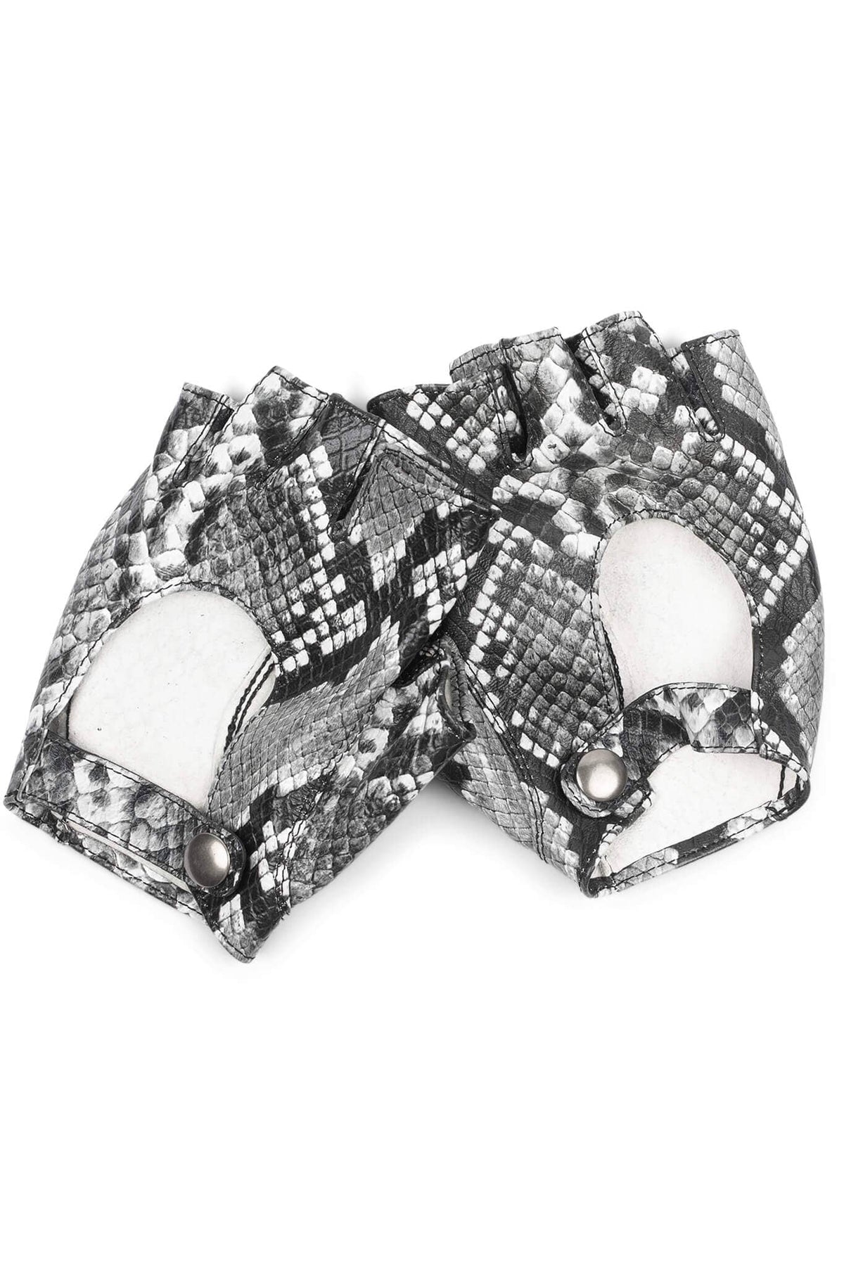 MOTO-MAMI Moto-Inspire Gloves - White Grey Python |Jeffrey Campbell