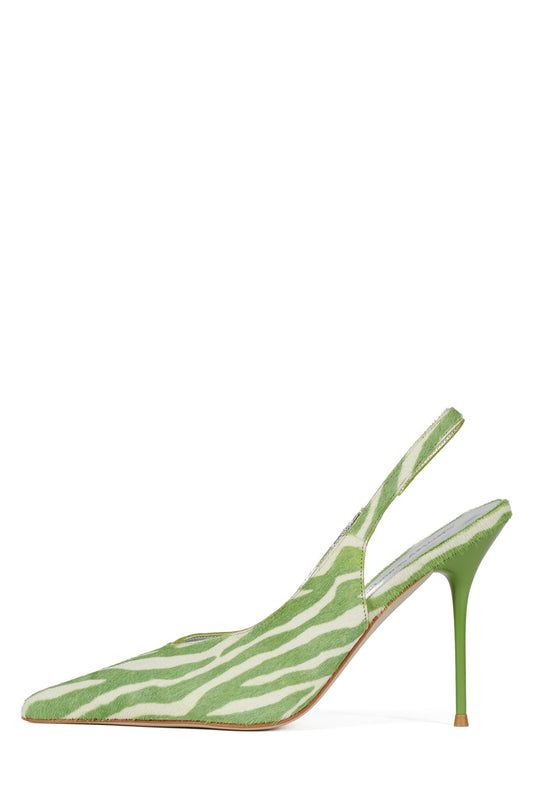 PUCKER-SF - Green White Zebra |Jeffrey Campbell