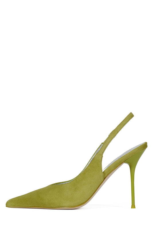 PUCKER-SB - Bright Chartreuse Suede |Jeffrey Campbell