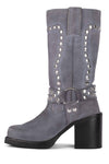 Dusty Blue Suede Silver