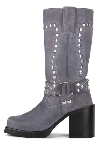 JUVENILE-S Western Boot - Dusty Blue Suede Silver |Jeffrey Campbell