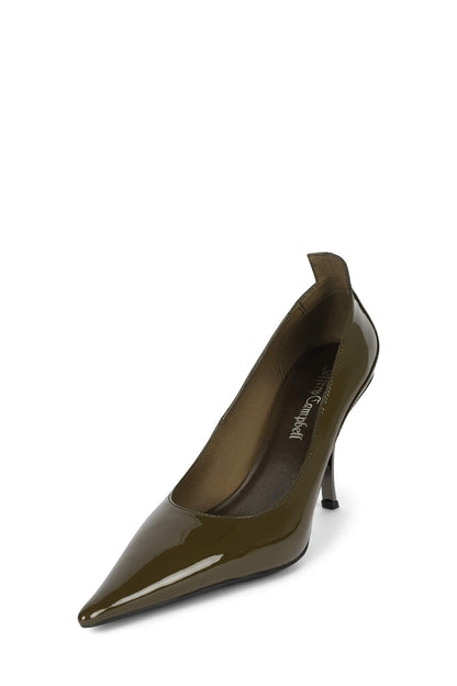 FREAK-OUT Sculpted Heel - Khaki Patent |Jeffrey Campbell