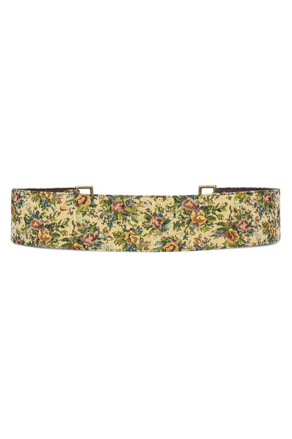 REIN-IN Tapestry Belt - Beige Floral Tapestry |Jeffrey Campbell