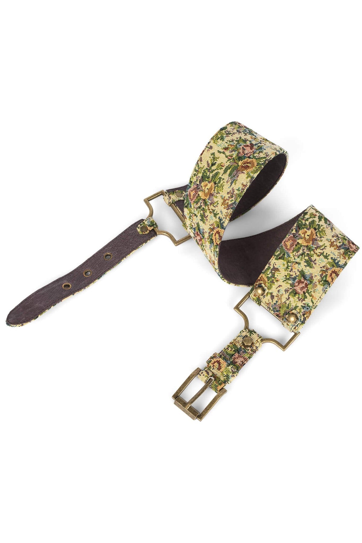 REIN-IN Tapestry Belt - Beige Floral Tapestry |Jeffrey Campbell