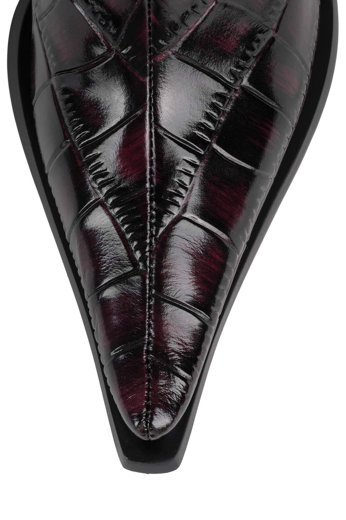 STUNNA Heeled Boot - Raspberry Black Croco |Jeffrey Campbell