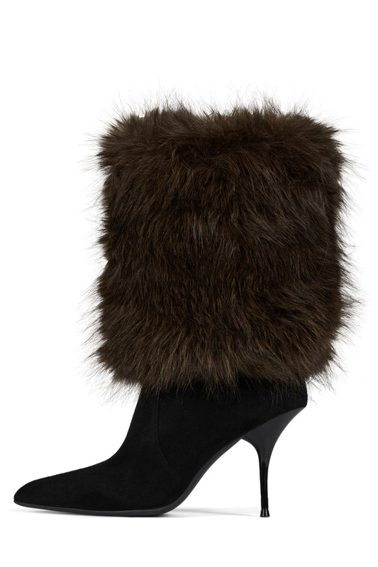 THERMAL Stiletto Boot - Black Suede Brown Combo |Jeffrey Campbell