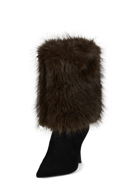 THERMAL Stiletto Boot - Black Suede Brown Combo |Jeffrey Campbell