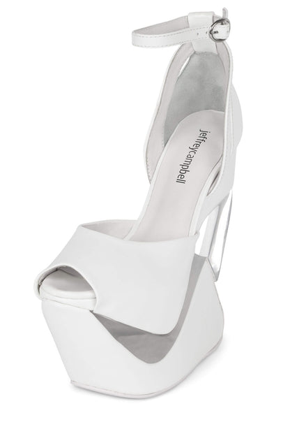 CELESTIAN Platform Wedge Sandal - White Patent |Jeffrey Campbell