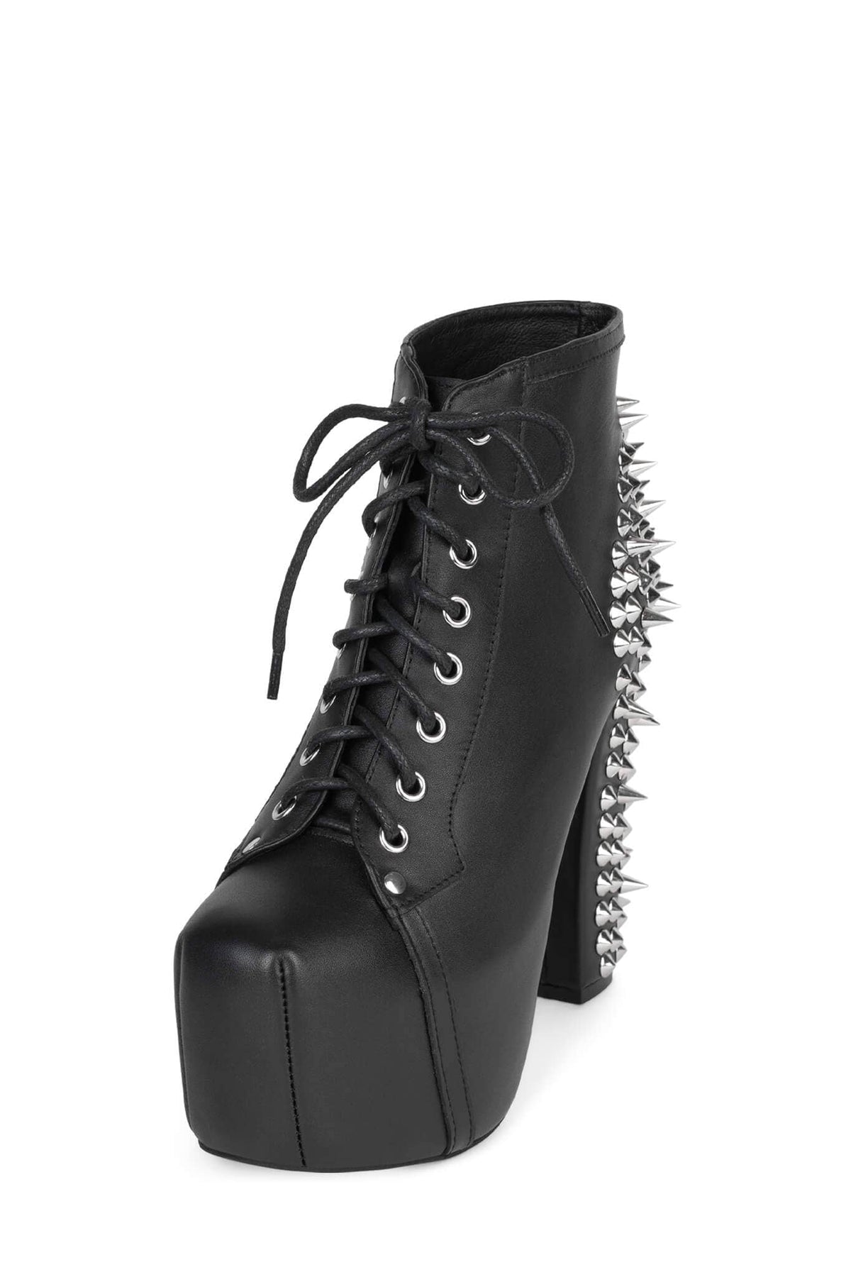 SPIKE Platform Bootie - Black Silver |Jeffrey Campbell