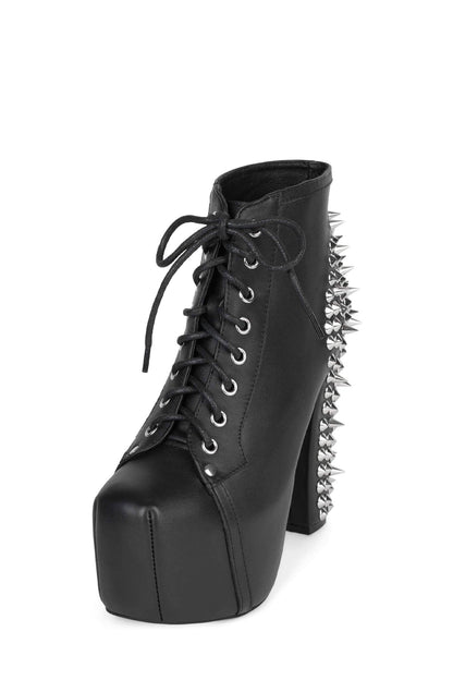 SPIKE Platform Bootie - Black Silver |Jeffrey Campbell
