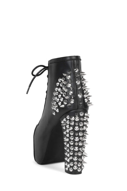 SPIKE Platform Bootie - Black Silver |Jeffrey Campbell