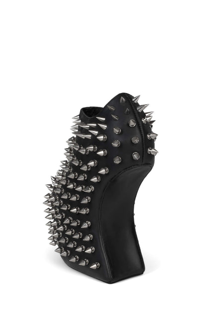 SHADOW-SPK Platform Wedge Boot - Black Silver |Jeffrey Campbell