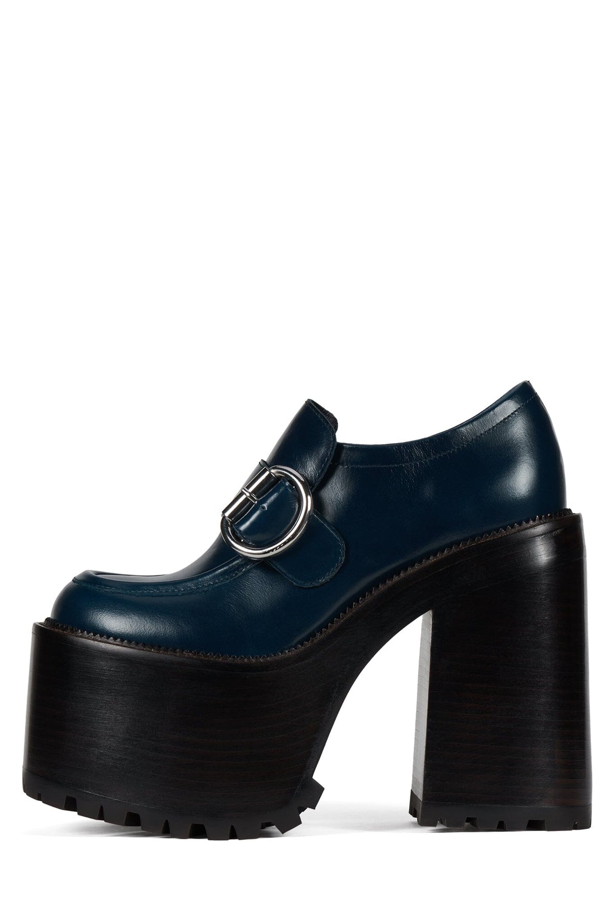 OFFSET Heeled Loafer - Blue Oiled |Jeffrey Campbell