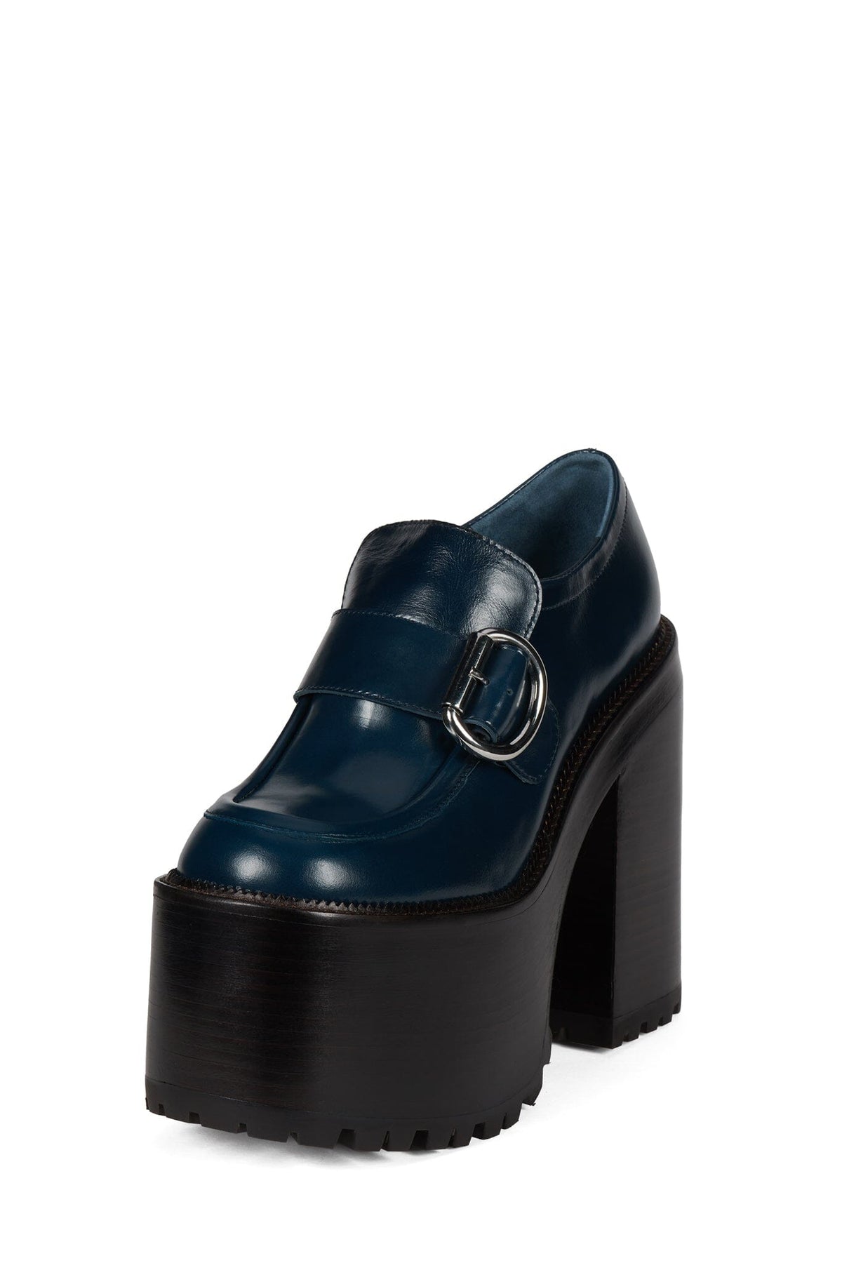 OFFSET Heeled Loafer - Blue Oiled |Jeffrey Campbell
